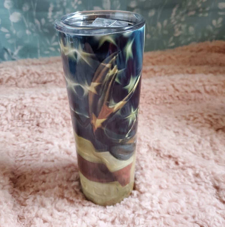 American Flag Deer Tumbler