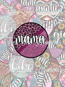 Mama Purple Leopard Sticker