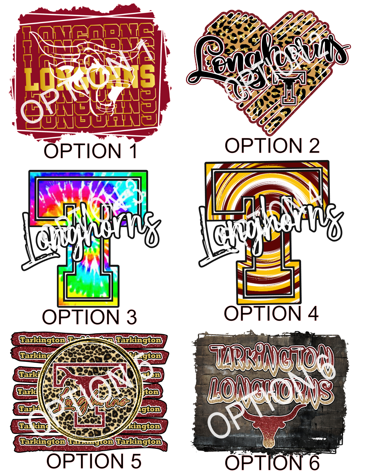 Tarkington Longhorns Shirts with Different Options